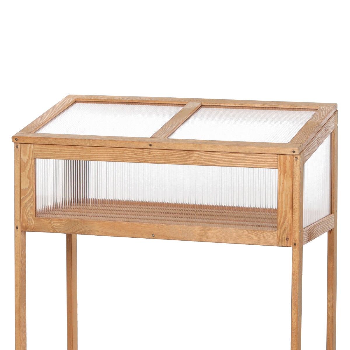 Verhoogde Kweekbak met Kas Deksel Eikenlook 79 x 38 x 86 cm