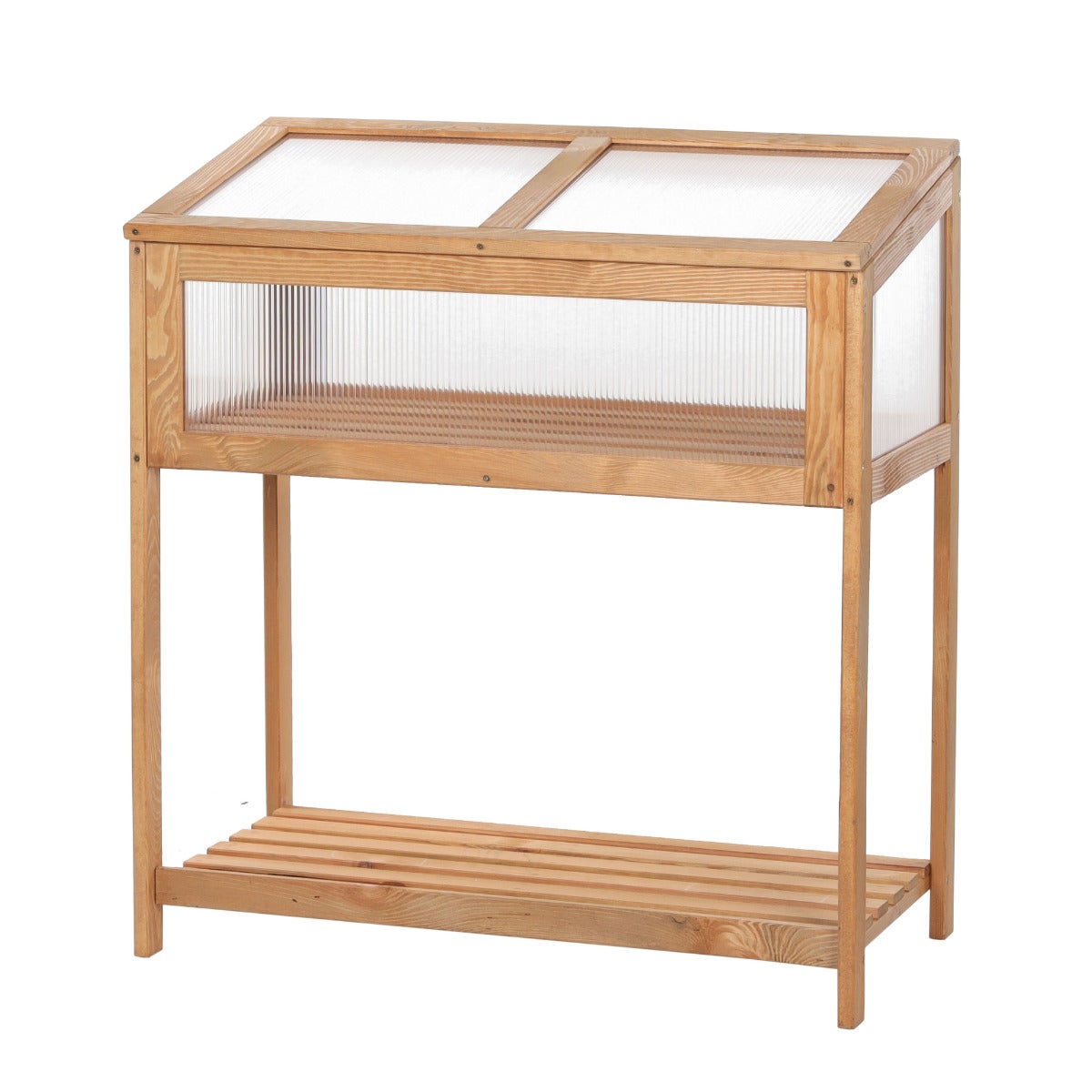 Verhoogde Kweekbak met Kas Deksel Eikenlook 79 x 38 x 86 cm