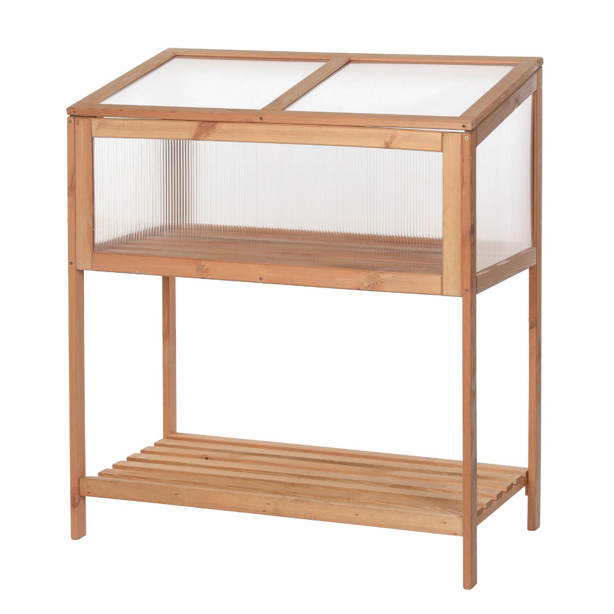 Verhoogde Kweekbak met Kas Deksel Eikenlook 89 x 49 x 101 cm