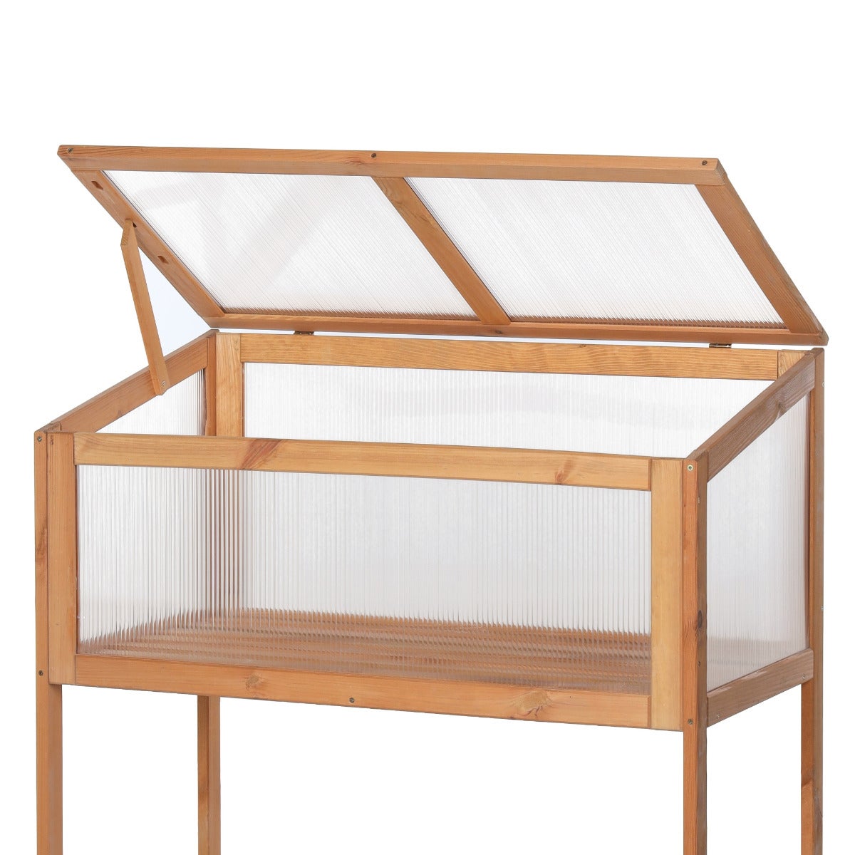 Verhoogde Kweekbak met Kas Deksel Eikenlook 89 x 49 x 101 cm