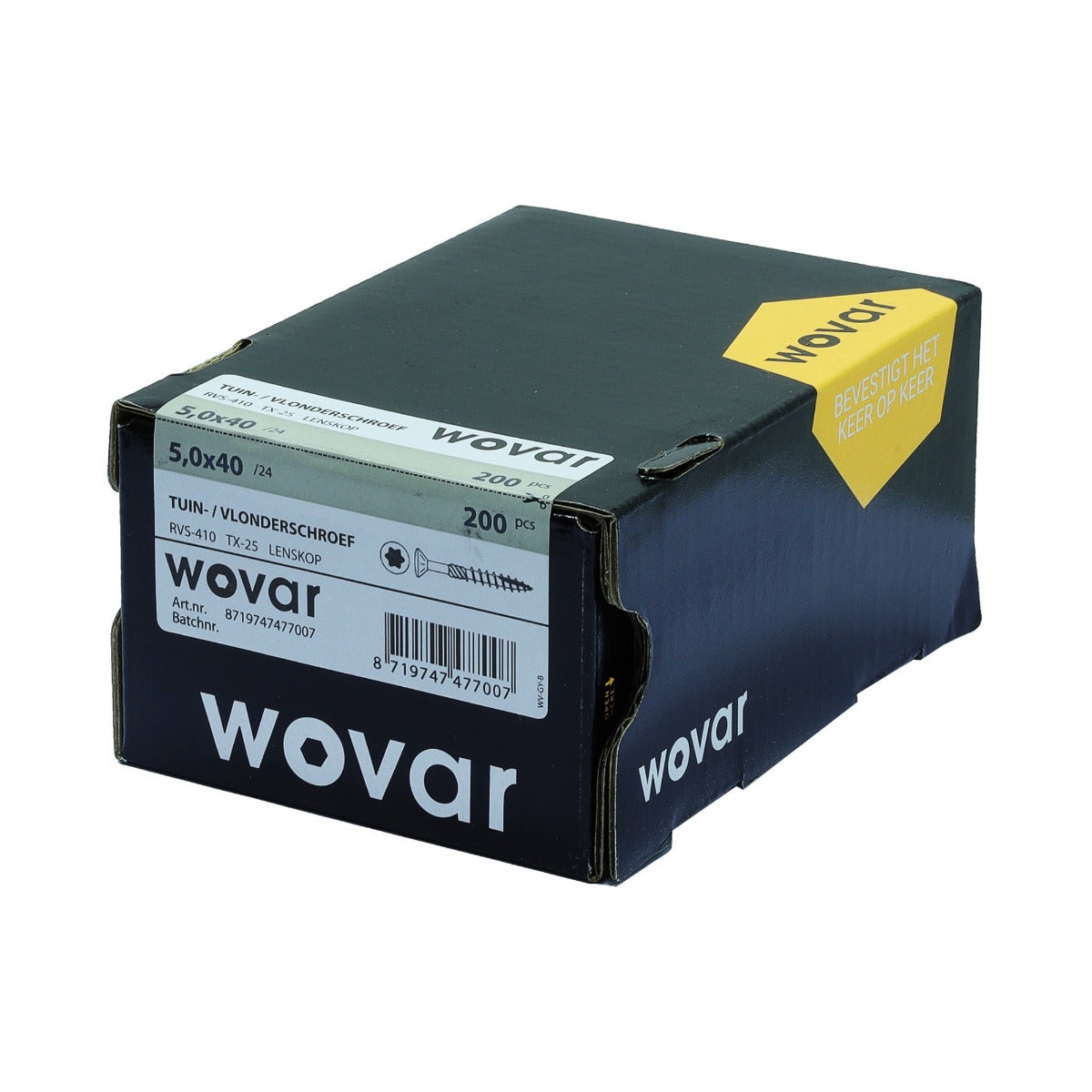 Vlonderschroeven RVS 410 5 x 40 mm Torx 25 met snijpunt - Doos 200 Stuks