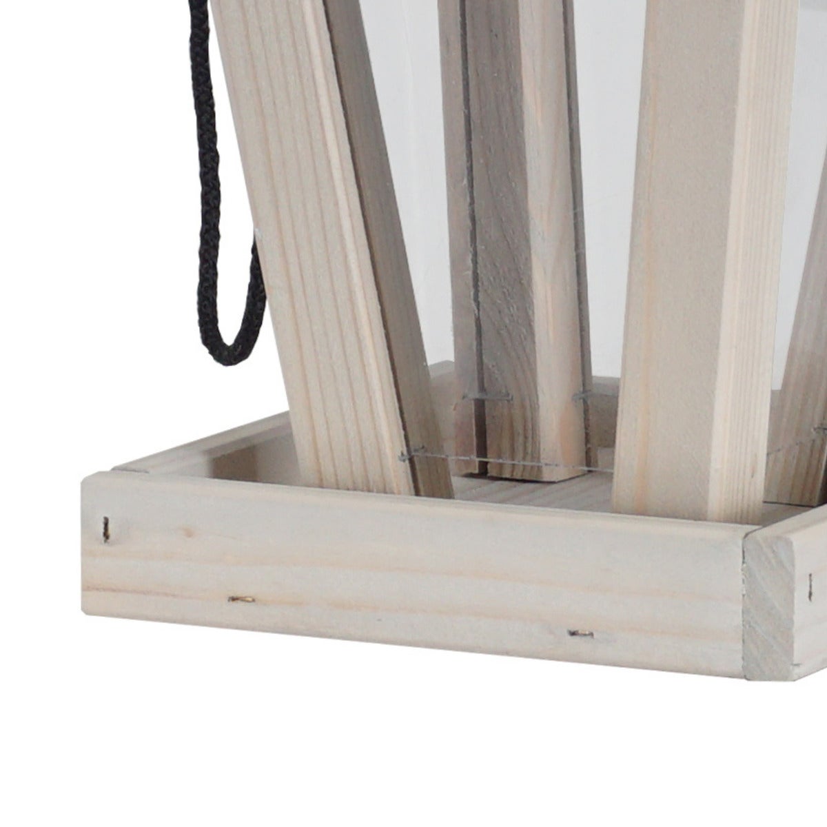 Vogelvoederhuis Hangend met Zinken Dak en Ophangkoord – Grey Wash