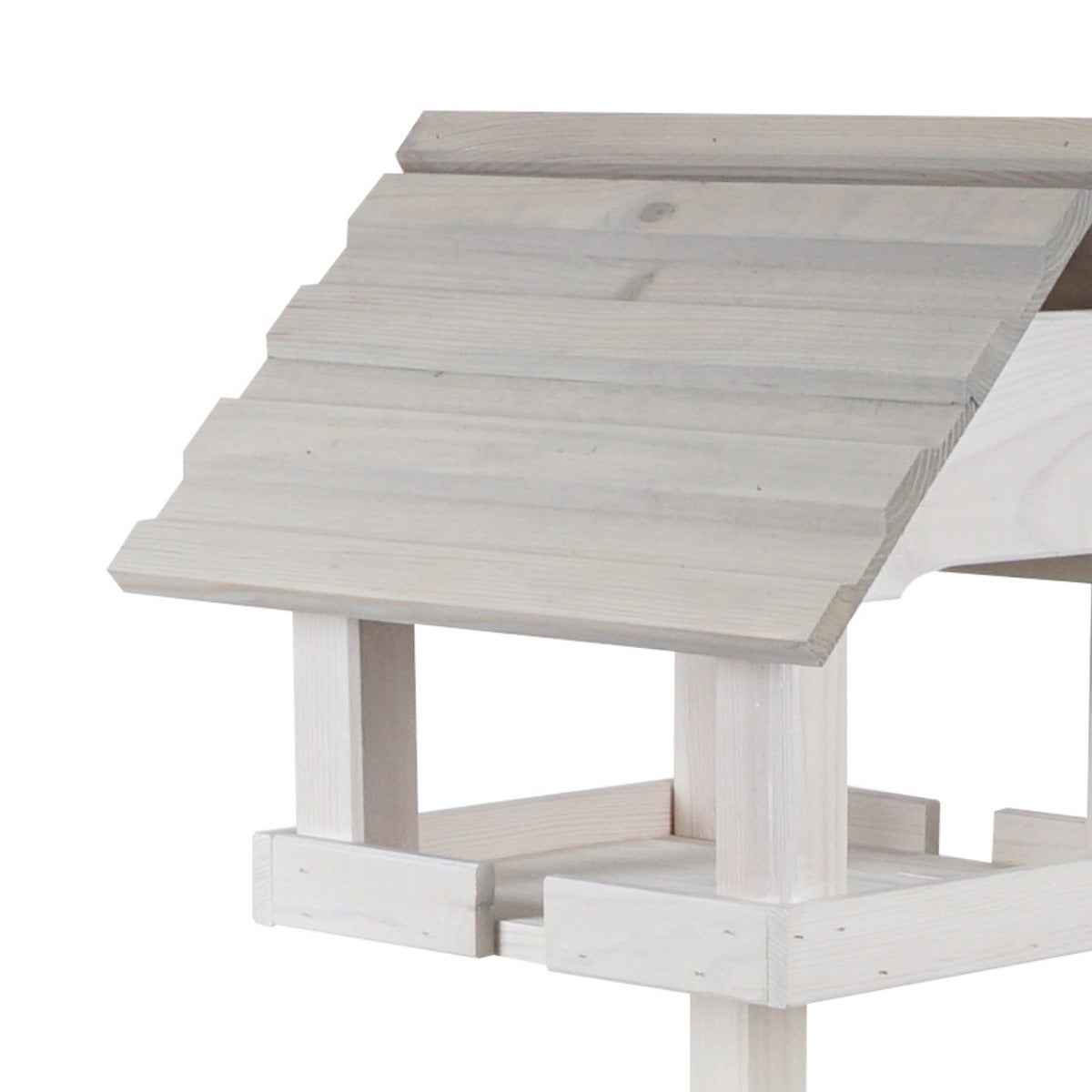 Vogelvoederhuis op Paal Grey/White Wash – Apex Design