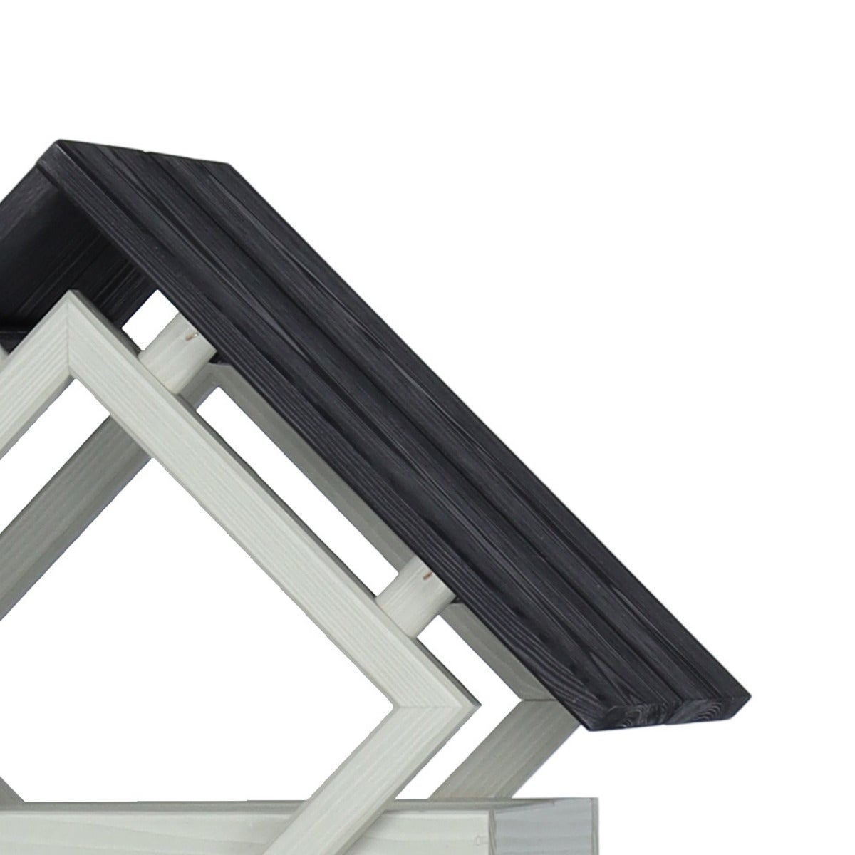 Vogelvoederhuis Op Paal Met Stalen Grondpen - Ruit Design Grijs/Zwart