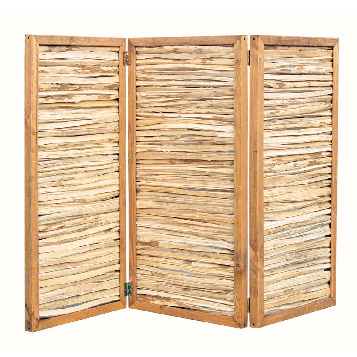 Vouwbaar Tuinscherm Hazelaarhout in Frame 3-Delig 180 x 180 cm